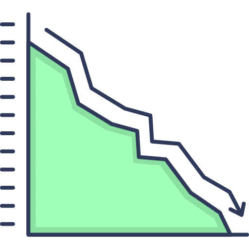 Line graph line graph decrease business and finance icon