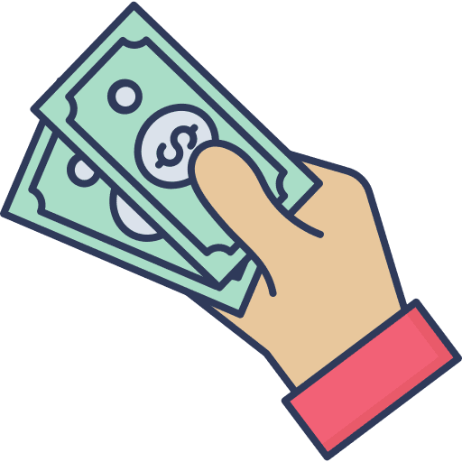 Banknote money hand banknote icon