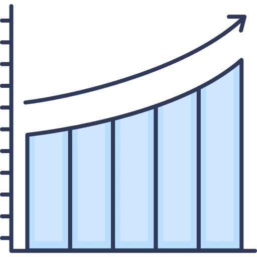 Bar graph profit statistics increase icon