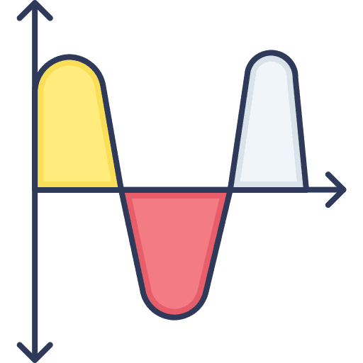 Growth chart decrease line chart business and finance icon