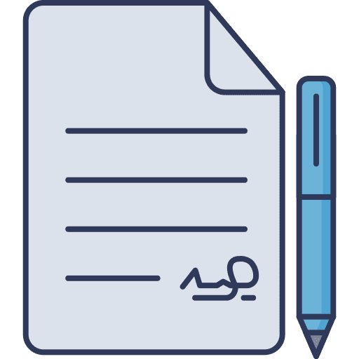 Contract information pen law icon