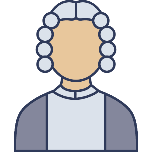 Judge professions and jobs court occupation icon