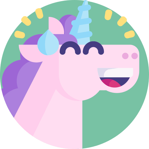 Funny emoji animal unicorn icon