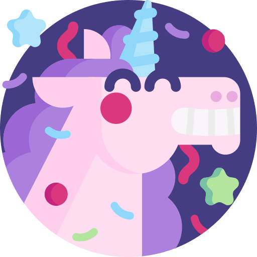 Party unicorn party emoji icon