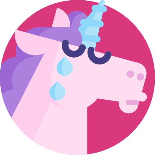 Sad fantasy animal unicorn icon