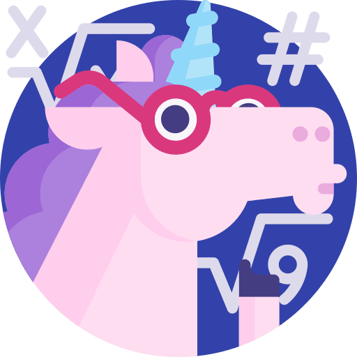 Smart unicorn nerd fantasy icon