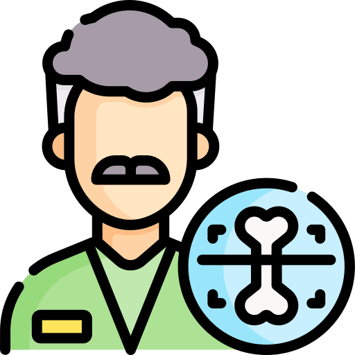 Radiologist doctor bone man icon