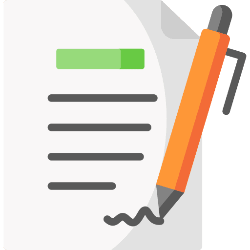 Contract files and folders pen claims icon