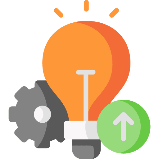 Innovation business and finance up arrow process improvement icon