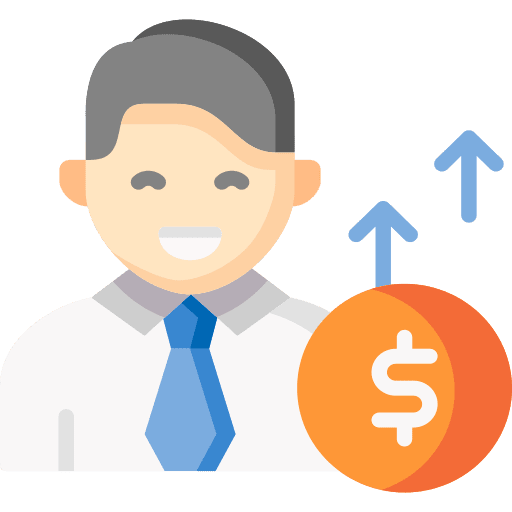 Salary up coin professions and jobs icon