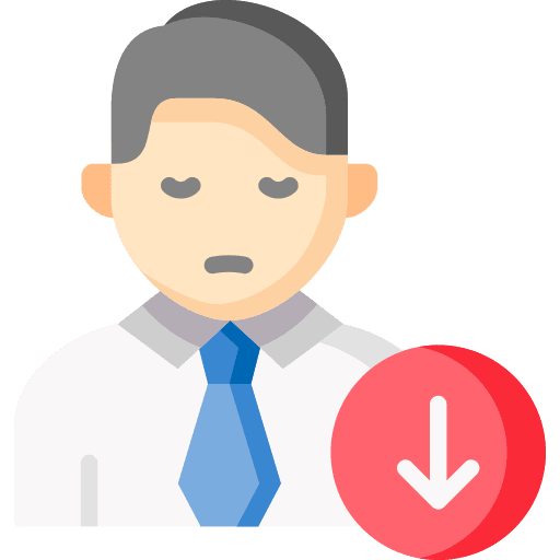 Career businessman business and finance decrease icon