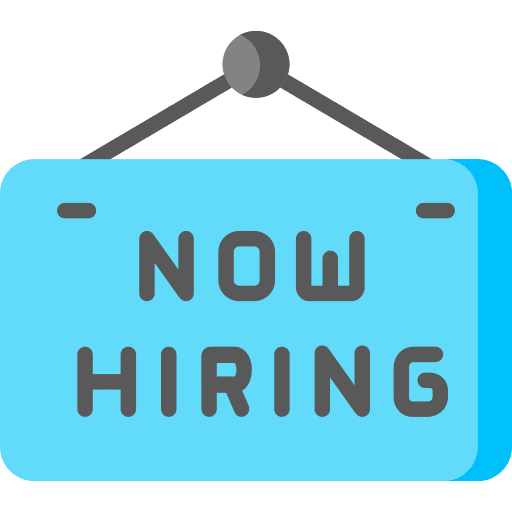 Hiring hire job search sign icon