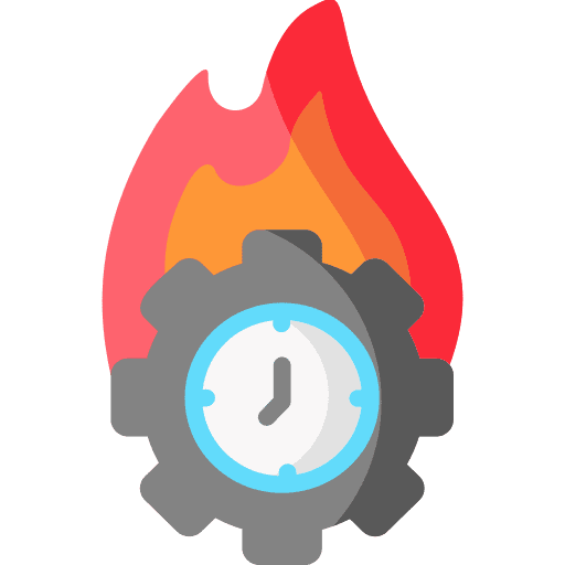 Overtime clock gear professions and jobs icon