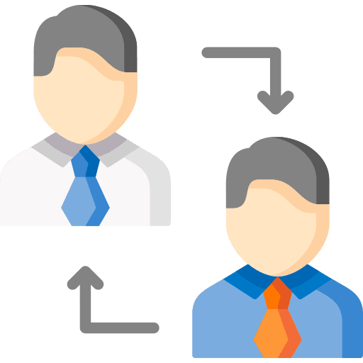 Rotation emplyment career move icon