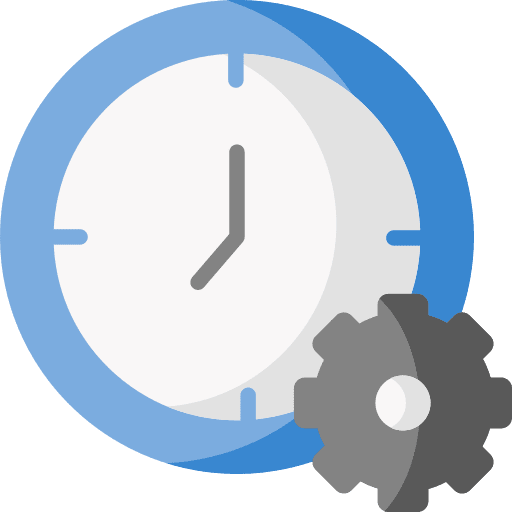 Work time process gear clock icon