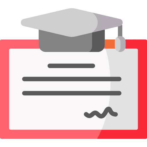 Education certificate graduation hat college icon