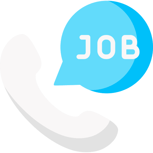 Job professions and jobs call speech bubble icon