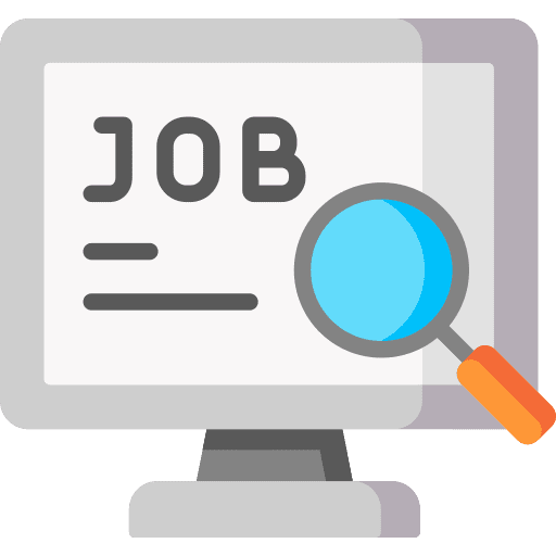 Job search screen loupe magnifying glass icon