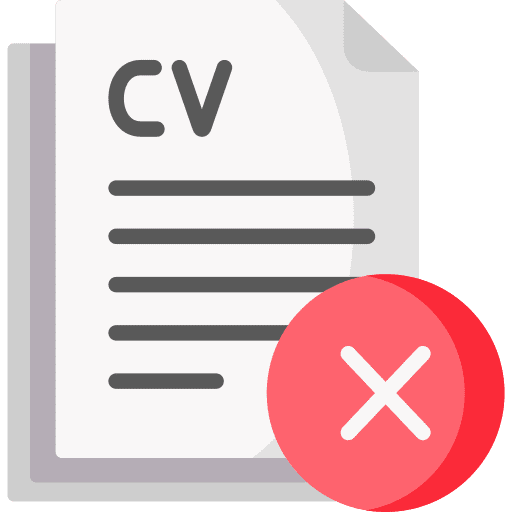 Rejected personal profile portfolio professions and jobs icon