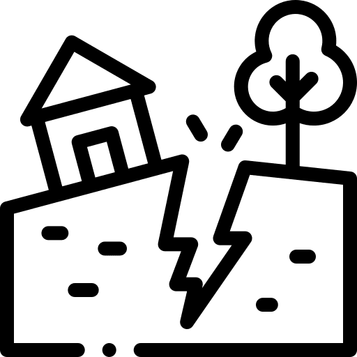 Earthquake buildings nature damage icon