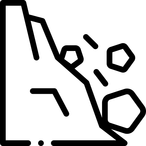 Landslide natural disaster dangerous collapse icon