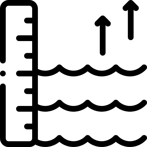 Sea level waves tide high icon