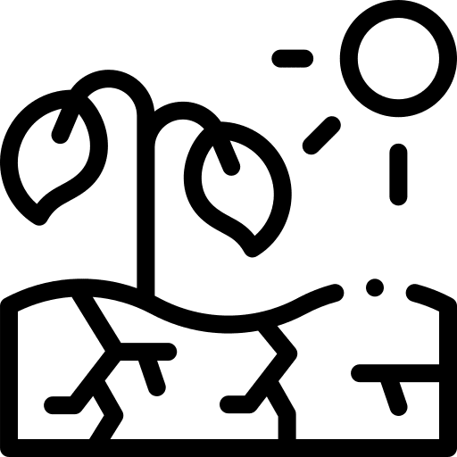 Soil sun climate change nature icon