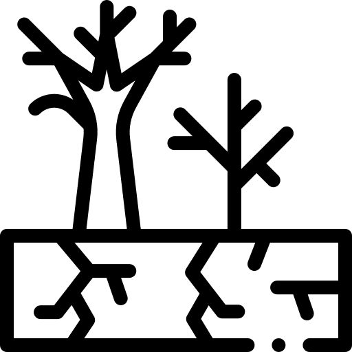 Desertification weather tree natural disaster icon