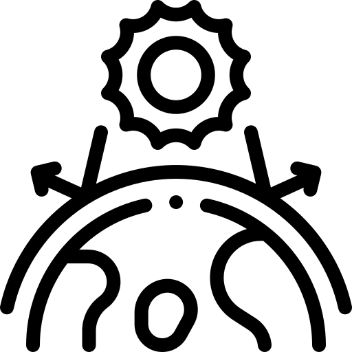 Greenhouse effect global warming heatwave ecology and environment icon