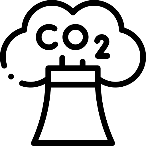 Nuclear industry pollution smoke icon