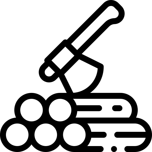 Woodcutter woodcutter chopping firewood icon