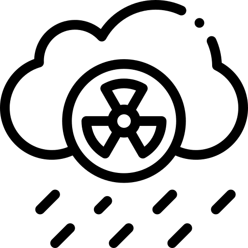 Acid rain radioactive ecology and environment contamination icon