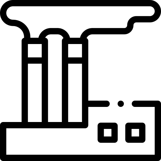 Factory pollution buildings industry icon