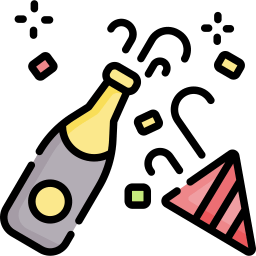 Celebration drink bottle birthday and party icon