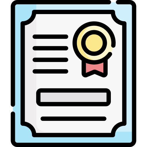 Certificate document education certificate icon