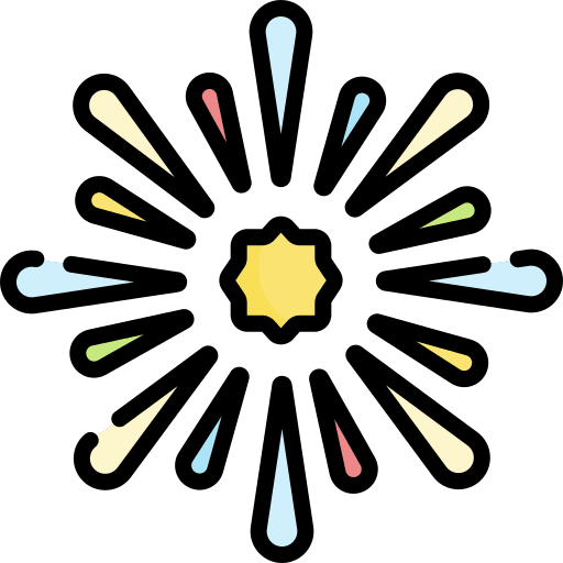 Fireworks entertainment birthday and party light icon