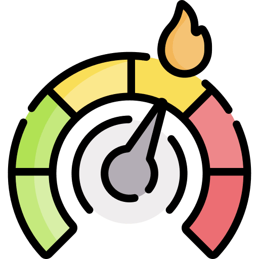 Performance time and date meter performance icon