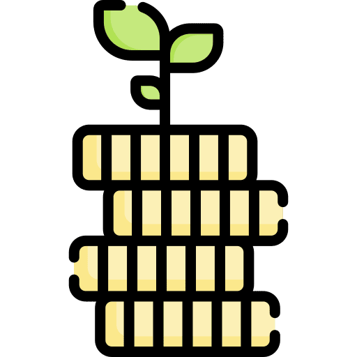 Growth cash coin business and finance icon