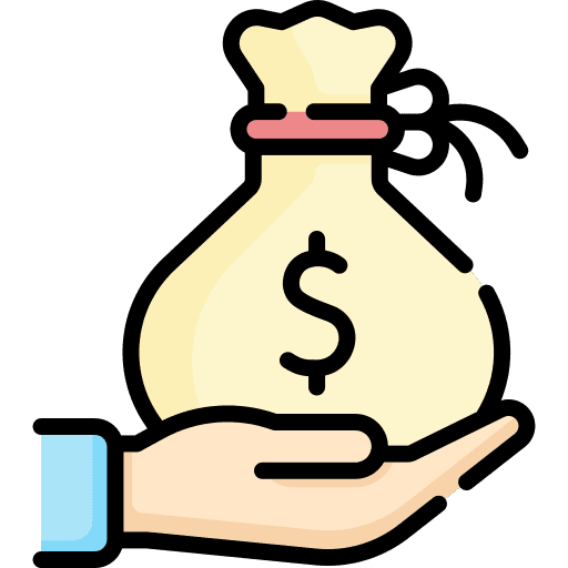 Profit dollar symbol currency money bag icon