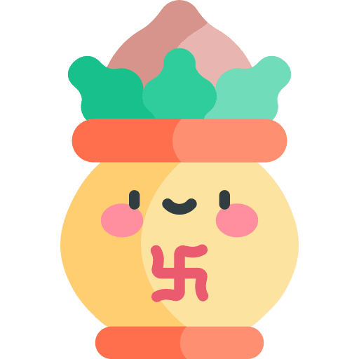 Kumbh kalash indian pot ornament icon