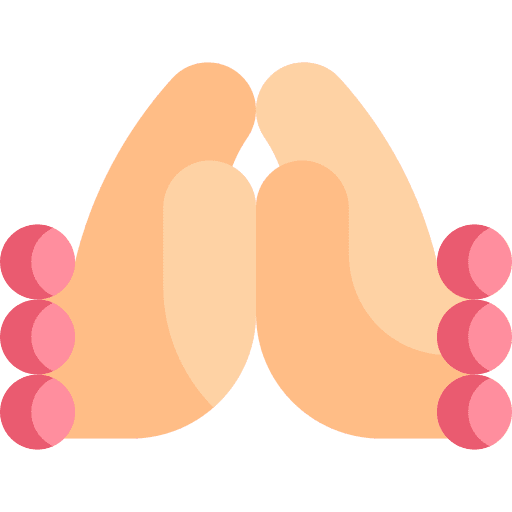 Namaste hands oriental religion icon