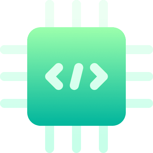 Computer chip coding web programming chip icon