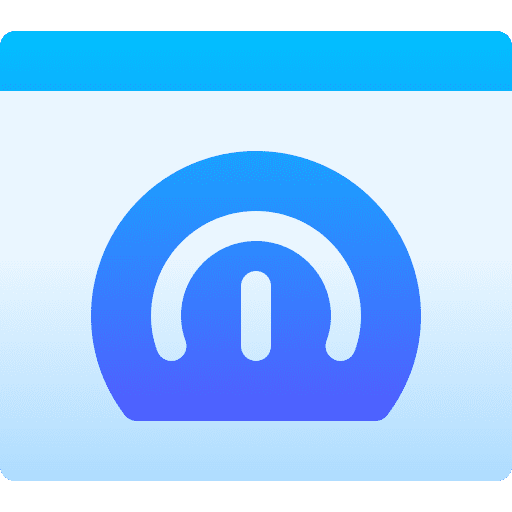 Web optimization seo and web speedometer performance icon