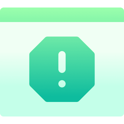 Error browser warning seo and web icon