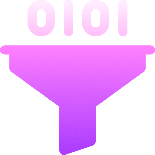 Funnel coding multimedia option binary code icon