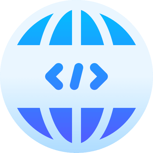 Globe grid coding interface networking icon