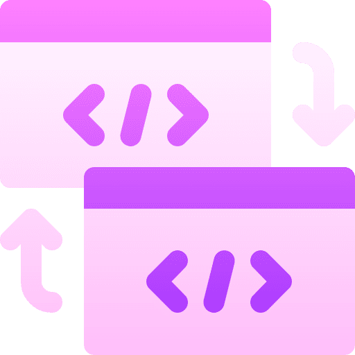 Merger exchange integration coding icon