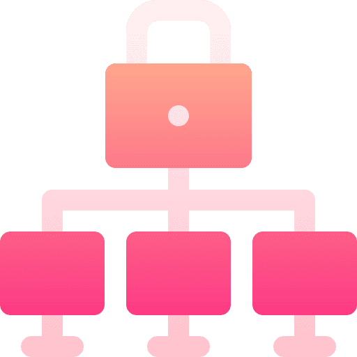 Network padlock secure security icon