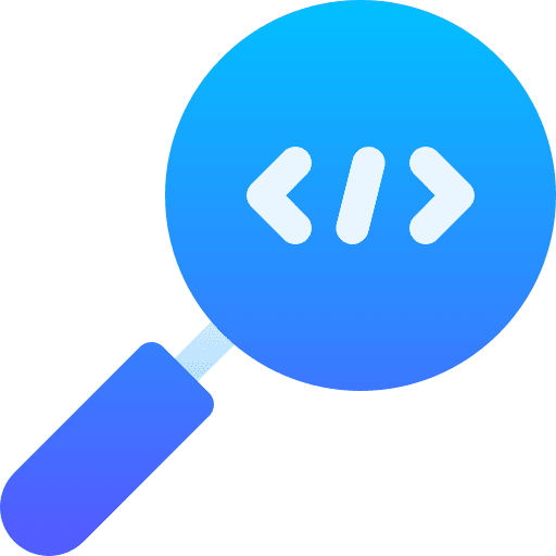 Search loupe magnifying glass programming icon