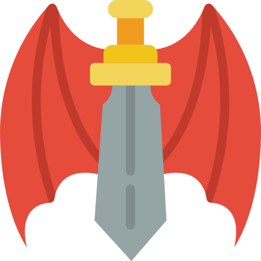 Sword blade power wings icon